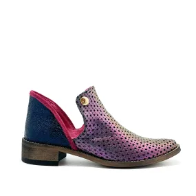 Zippette - Iridescent cranberry stars navy boot