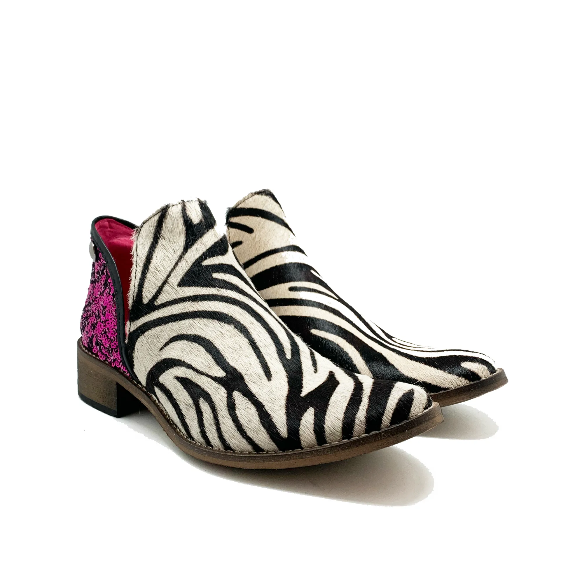 Zippette -Limited edition Zebra Cowhide-print/Fuchsia