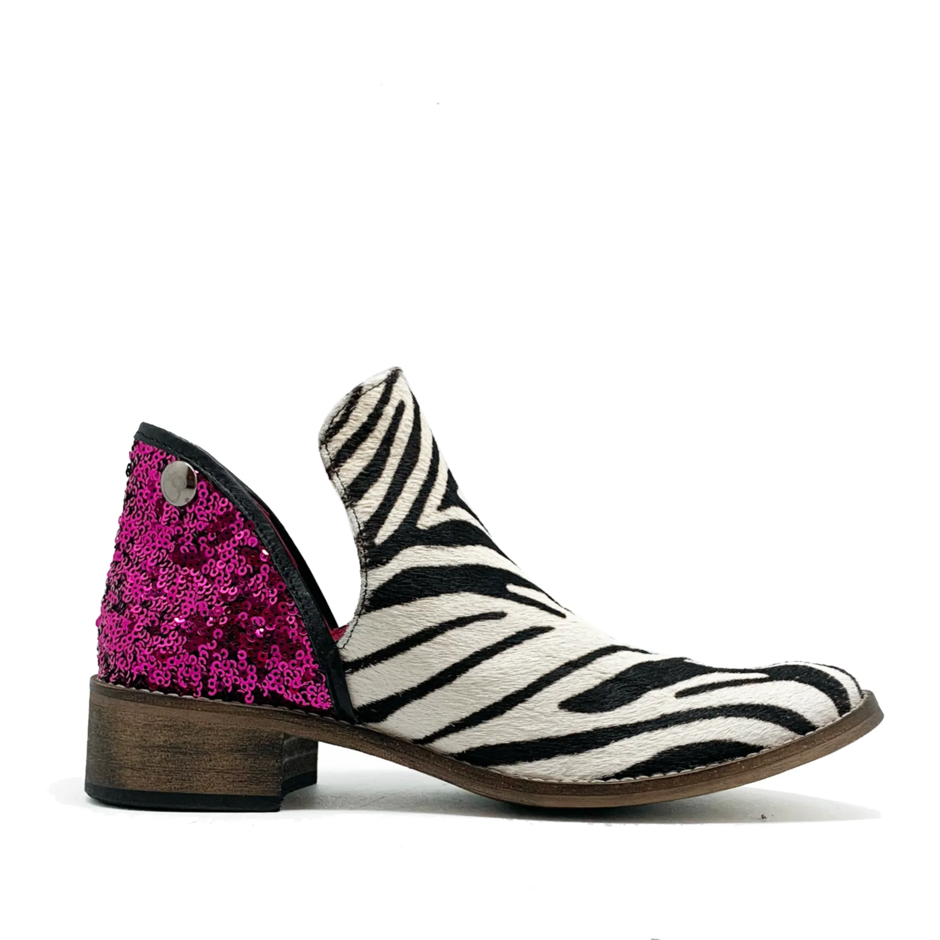 Zippette -Limited edition Zebra Cowhide-print/Fuchsia